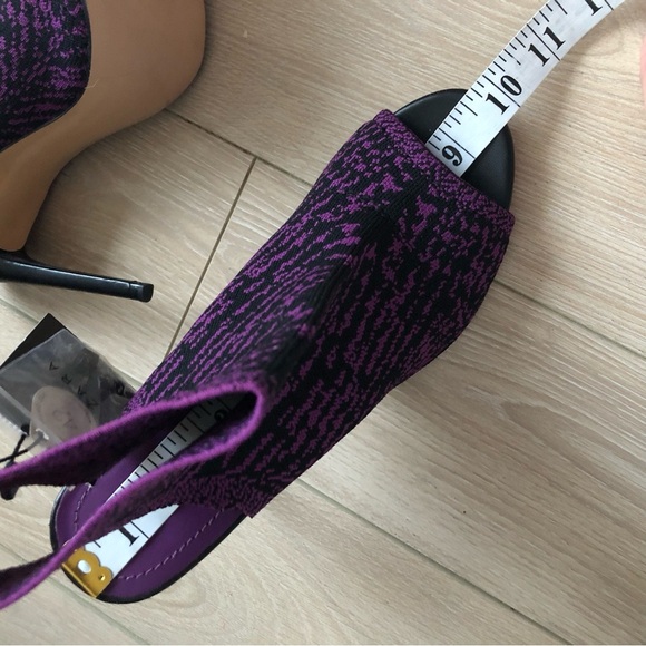 NWT Zara Women's Caged Open-Toe Heels in Black & Purple Size 8US 39EU - Picture 9 of 13